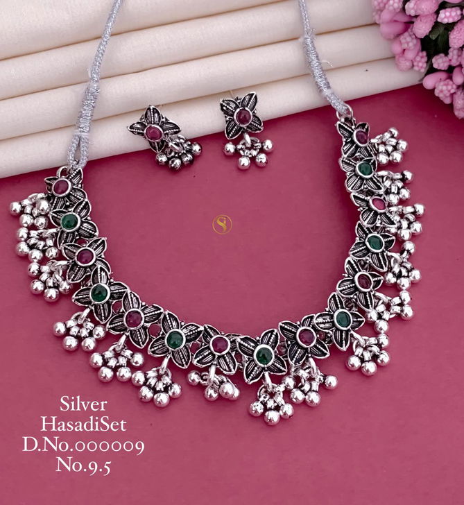 Navratri Special Oxidised Ornaments Silver Hasadi Set Wholesale Shop In Surat
